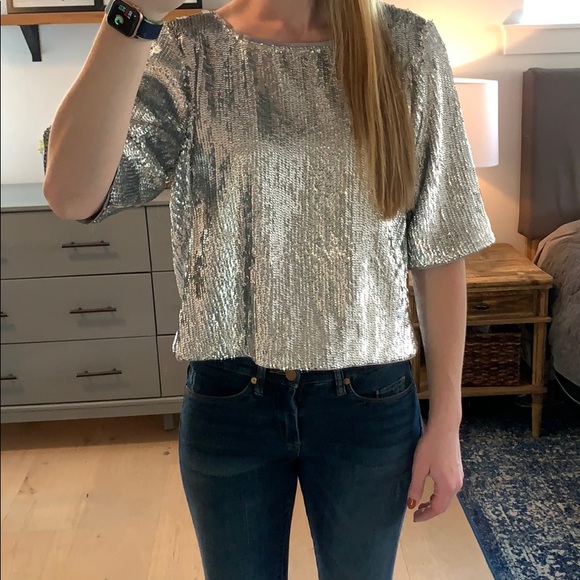 Sequined J. Crew Party Top in Size 6 - Picture 5 of 5
